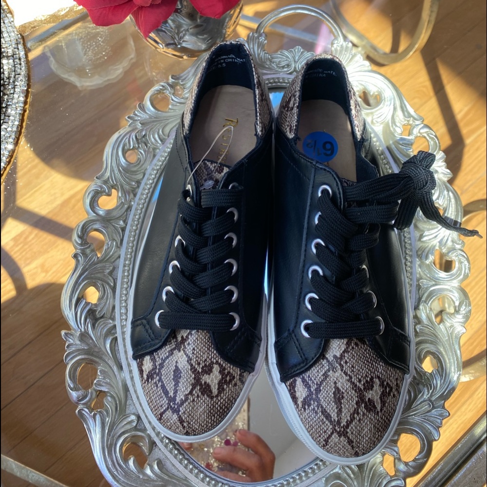 NWOT Restricted Faux Leather and Snakeskin sneakers